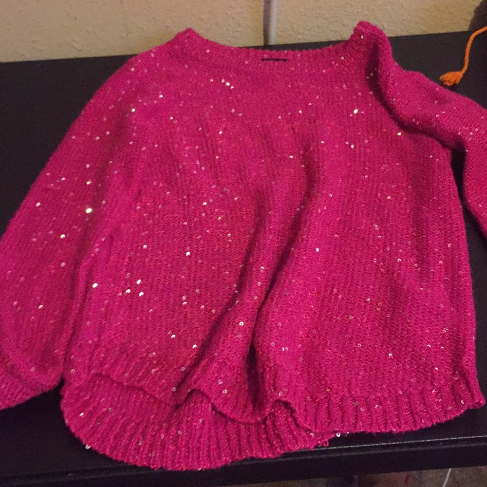 Pink with silver sequins sweater